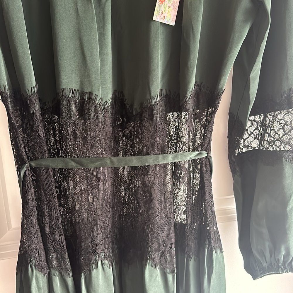 New Women’s Johnny Was Midnight 100% Silk Maxi Dress (musing black slip!) - Picture 9 of 13